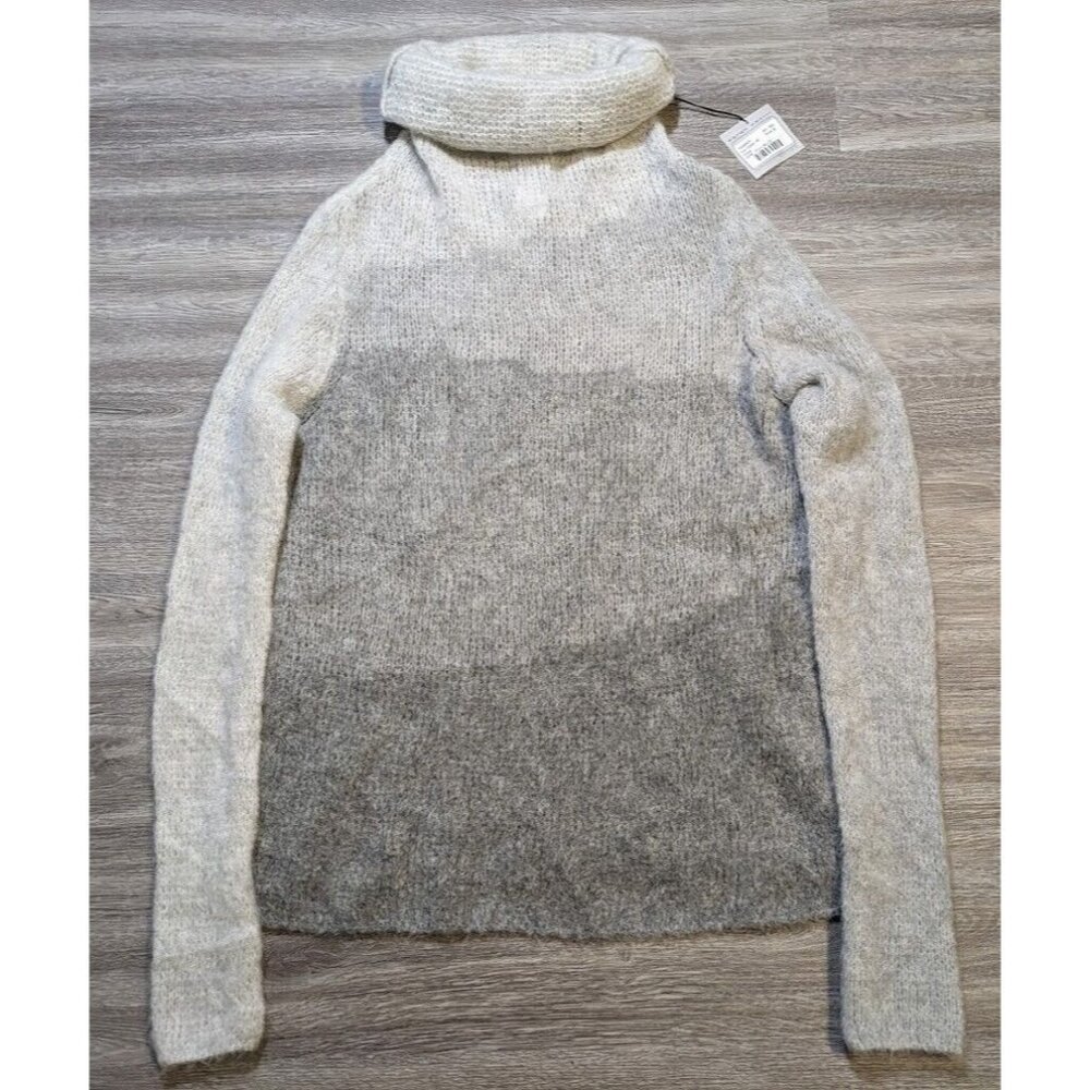 Sarah Pacini Women's One Size Sweater Ombre Mohair Merino Wool Grey Long Roll